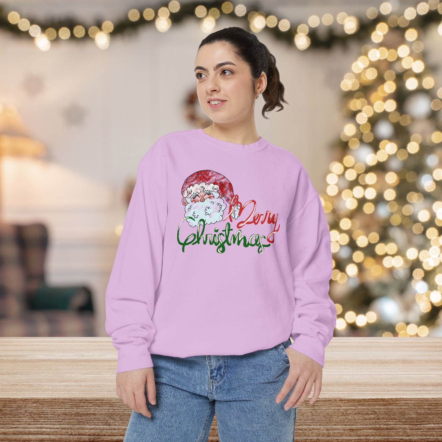 Merry Christmas Garment-Dyed Comfort Colors Sweatshirt
