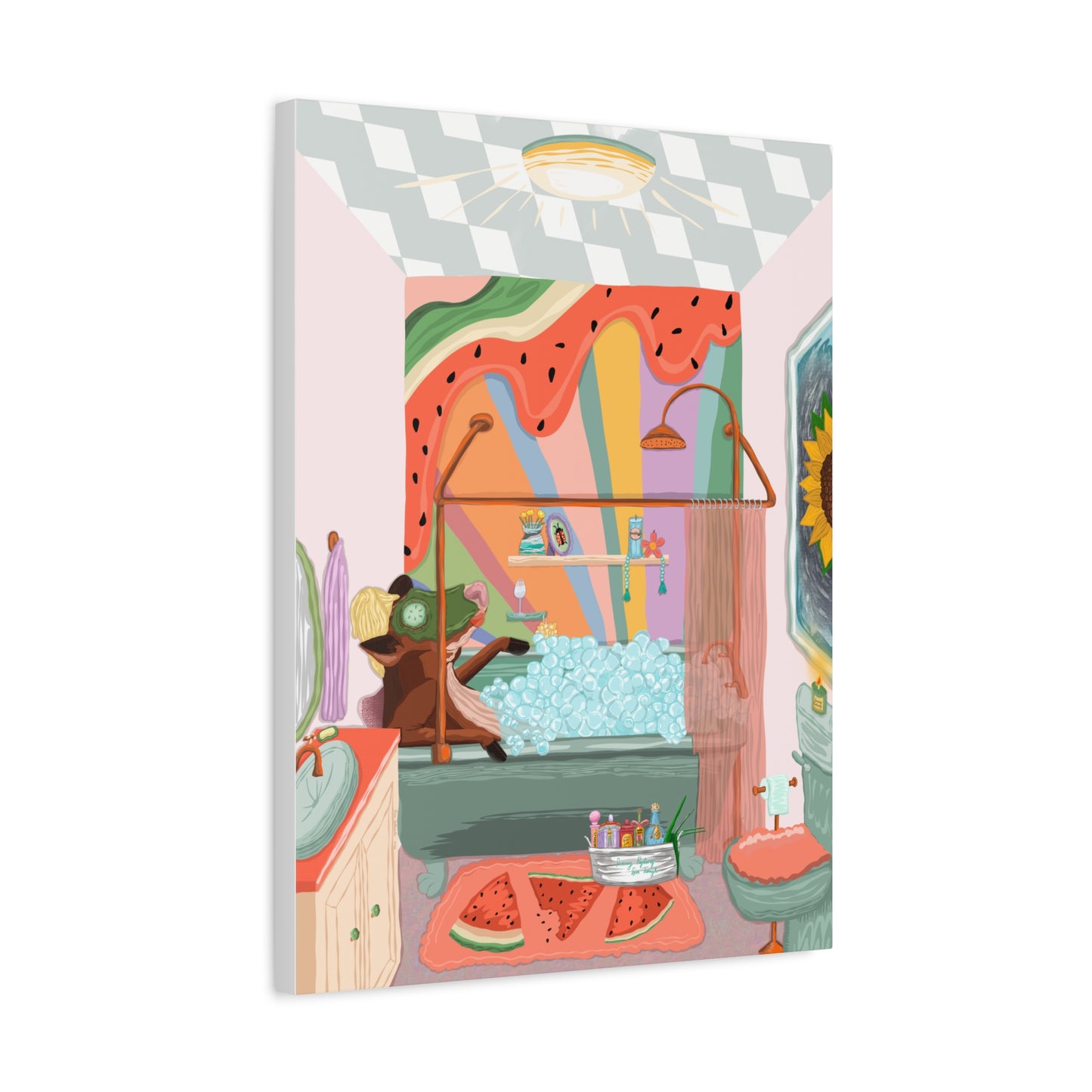 "Bubbley MOO-d" - Canvas Print Wall Art