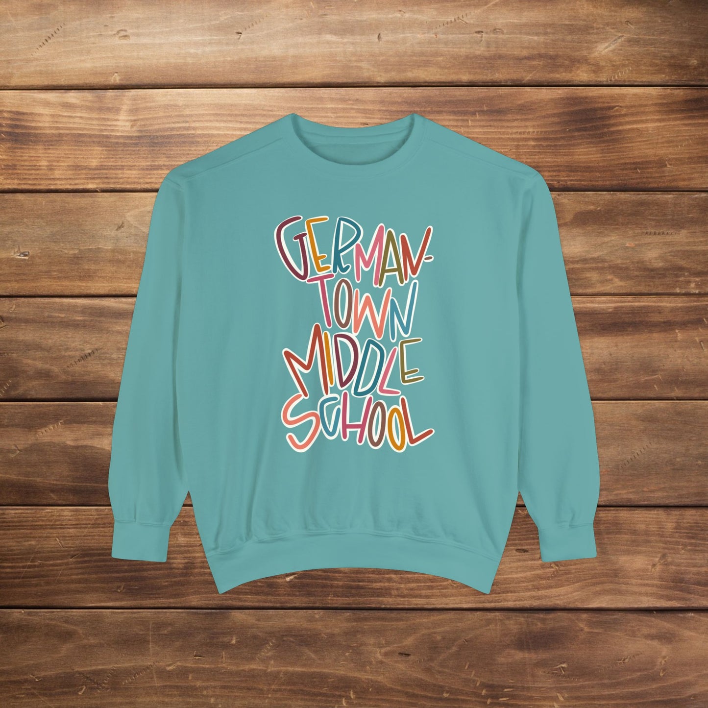 Women's Multi-Colored Germantown Middle School Garment-Dyed Sweatshirt