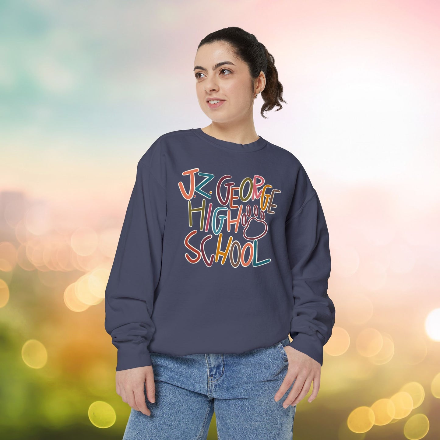 Women's Multi-Colored J.Z. George Garment-Dyed Sweatshirt