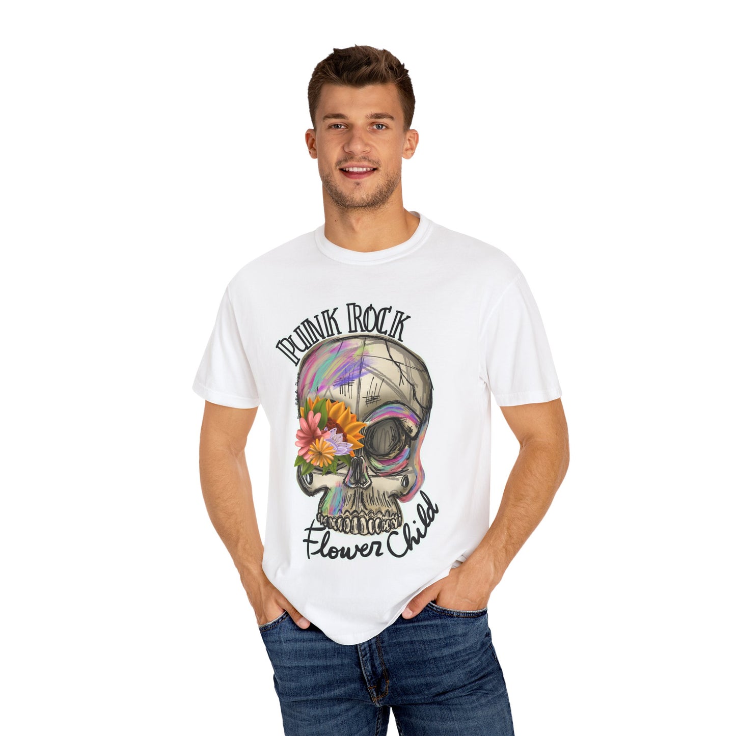 Punk Rock Flower Child T-Shirt - Unisex Graphic Tee