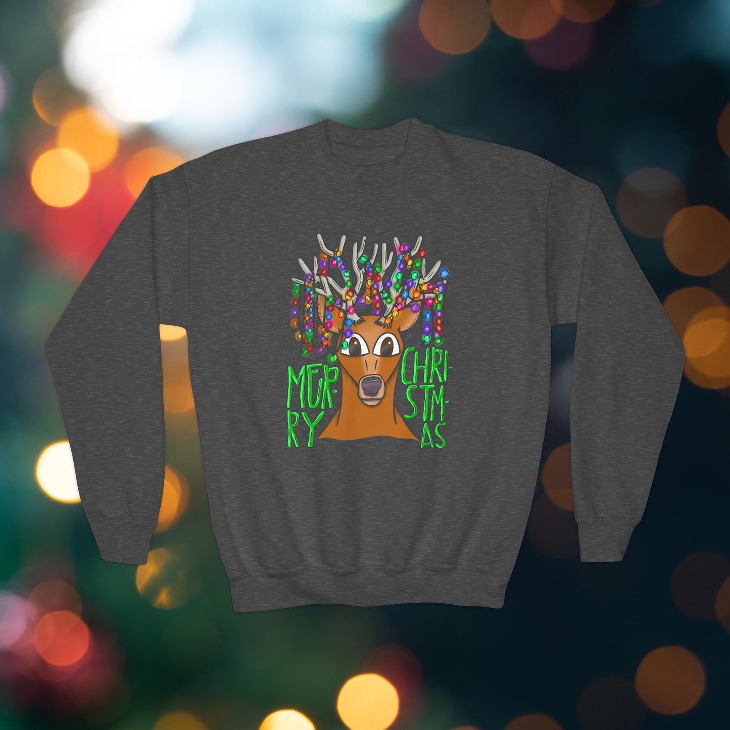 Youth Merry Christmas Reindeer Sweatshirt