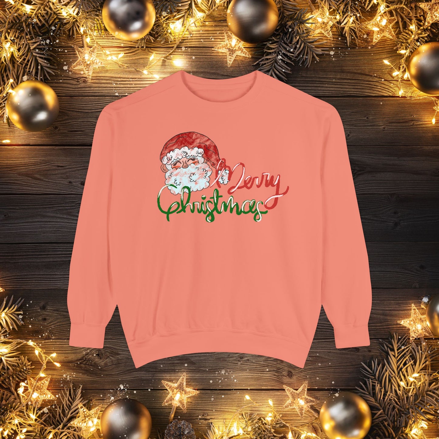 Merry Christmas Garment-Dyed Comfort Colors Sweatshirt