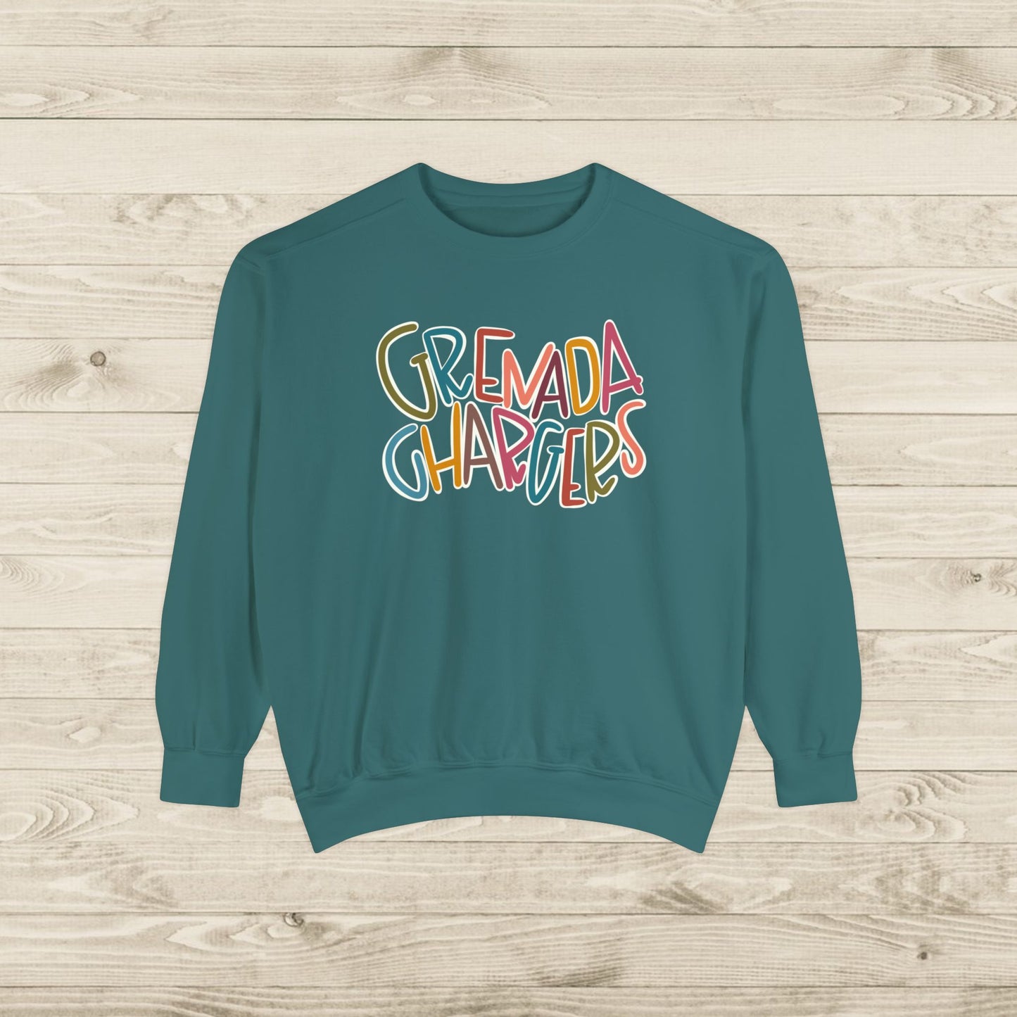 Women's Multi-Colored Grenada Chargers Garment-Dyed Sweatshirt