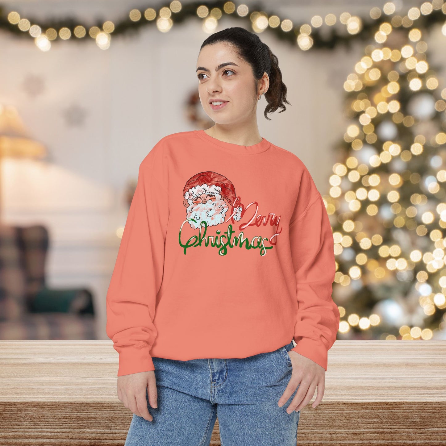 Merry Christmas Garment-Dyed Comfort Colors Sweatshirt