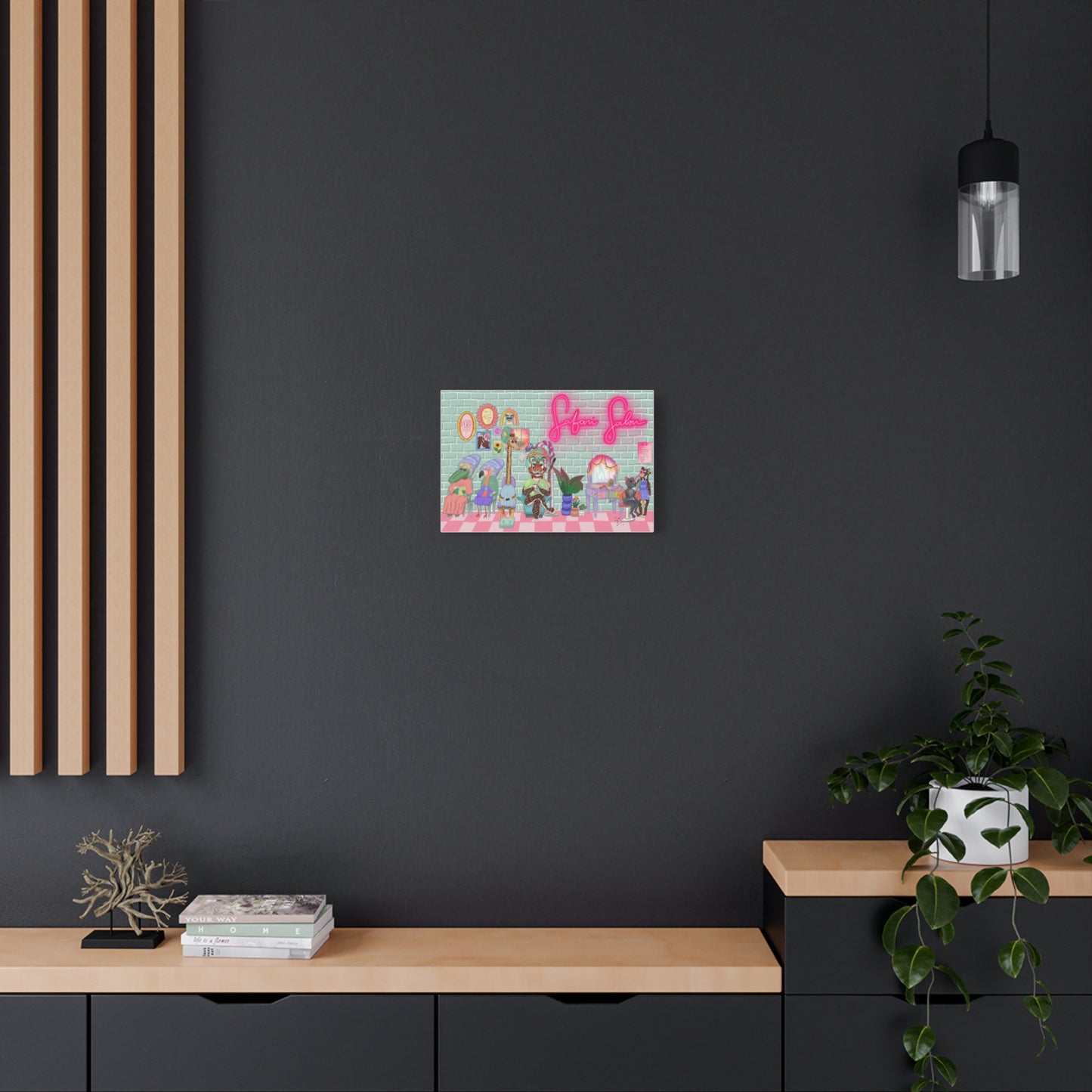 "Appointment at Safari Salon" - Canvas Print Wall Art