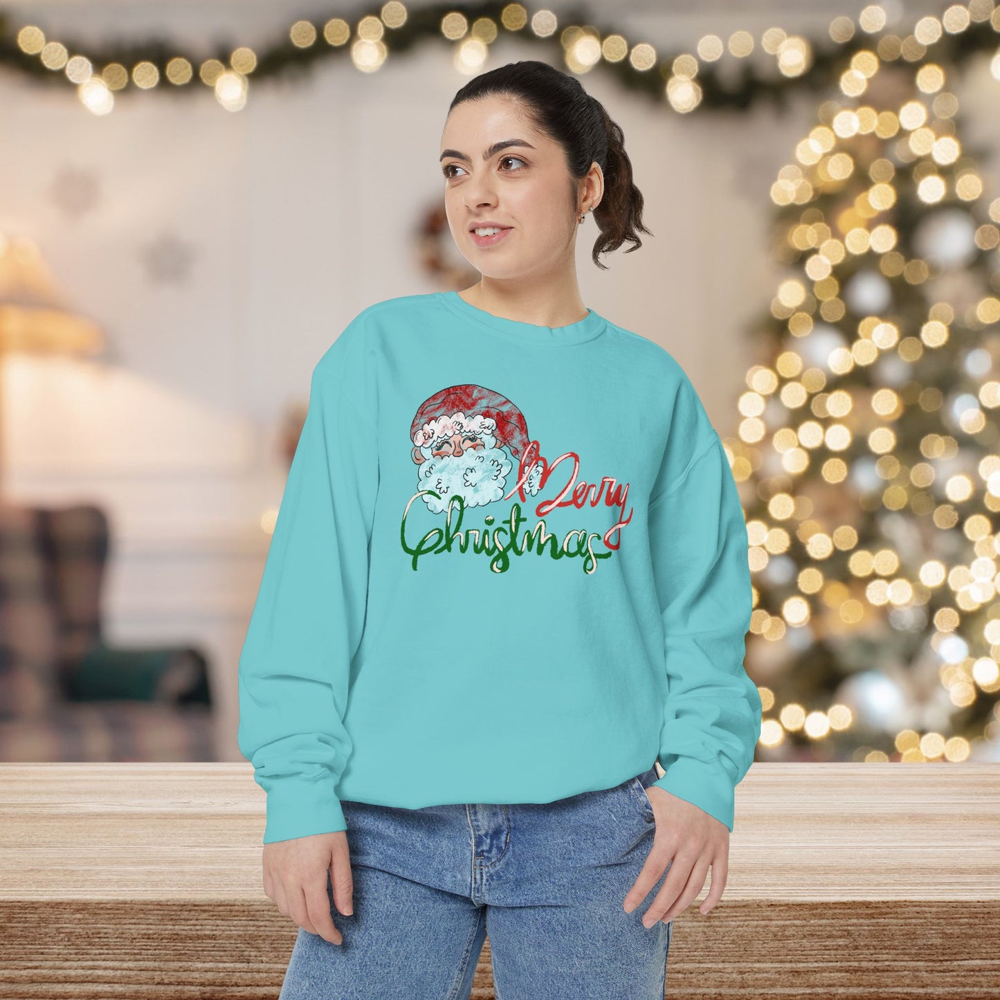 Merry Christmas Garment-Dyed Comfort Colors Sweatshirt