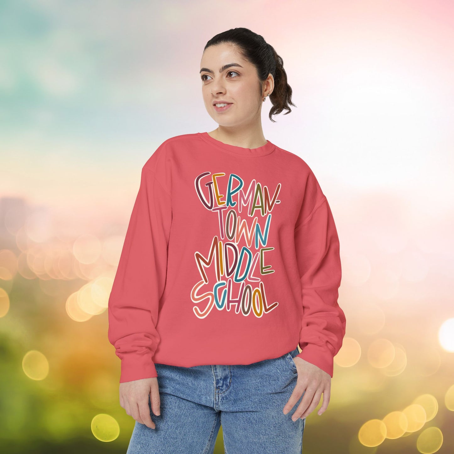 Women's Multi-Colored Germantown Middle School Garment-Dyed Sweatshirt
