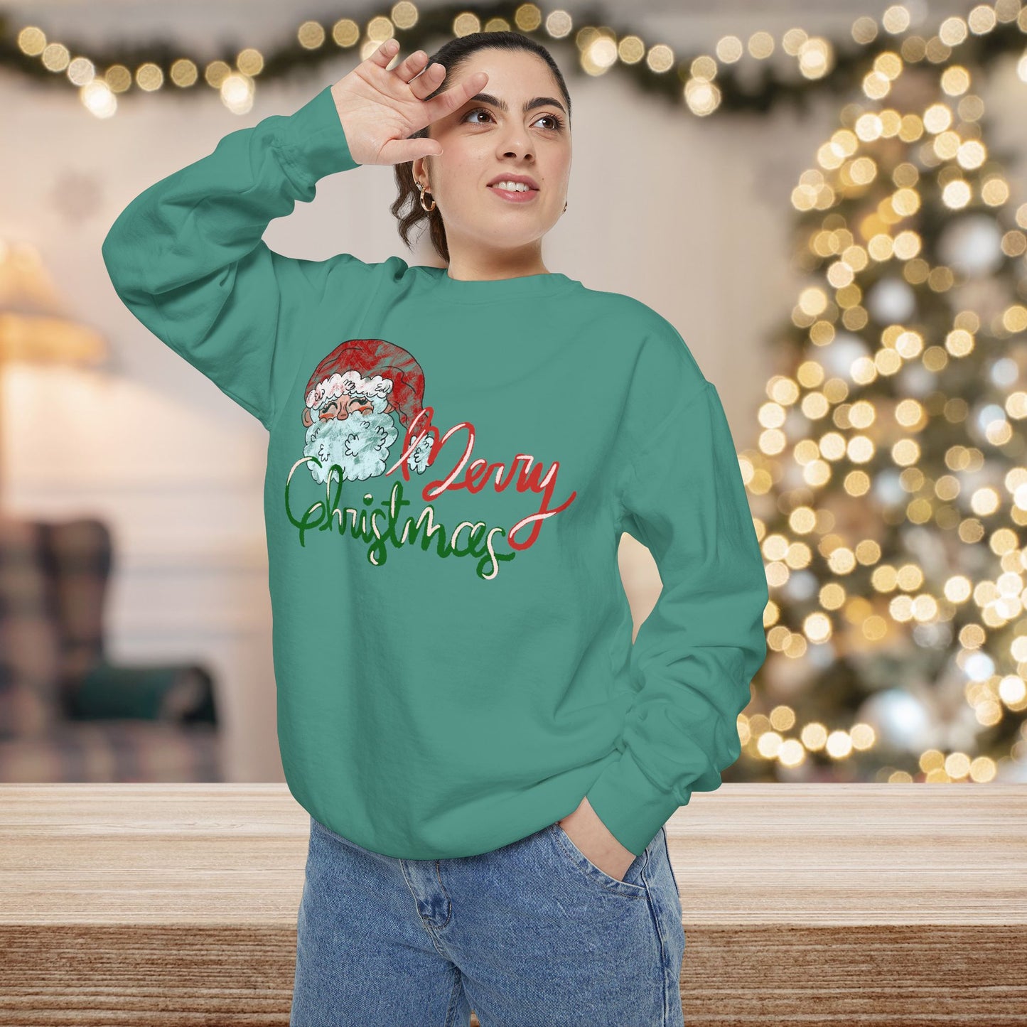 Merry Christmas Garment-Dyed Comfort Colors Sweatshirt