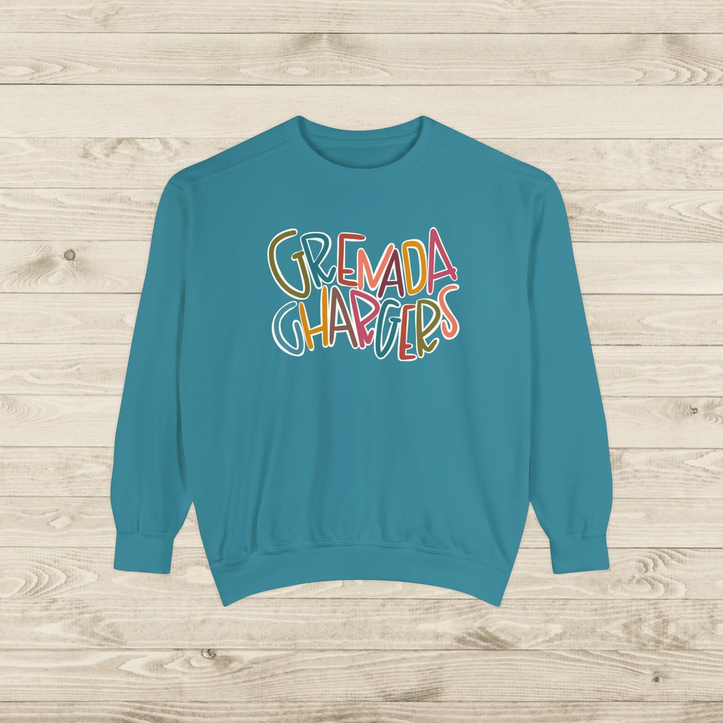 Women's Multi-Colored Grenada Chargers Garment-Dyed Sweatshirt