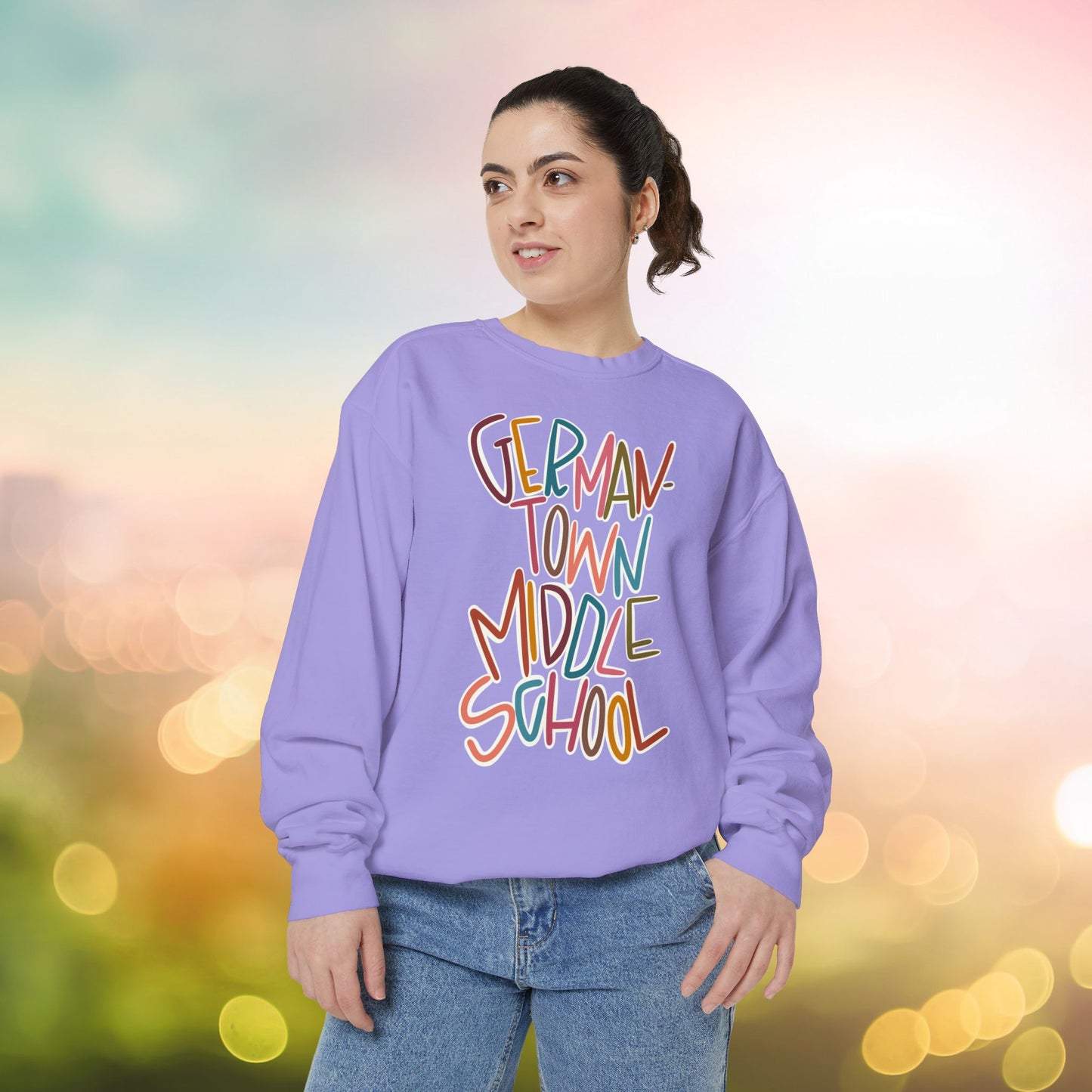 Women's Multi-Colored Germantown Middle School Garment-Dyed Sweatshirt