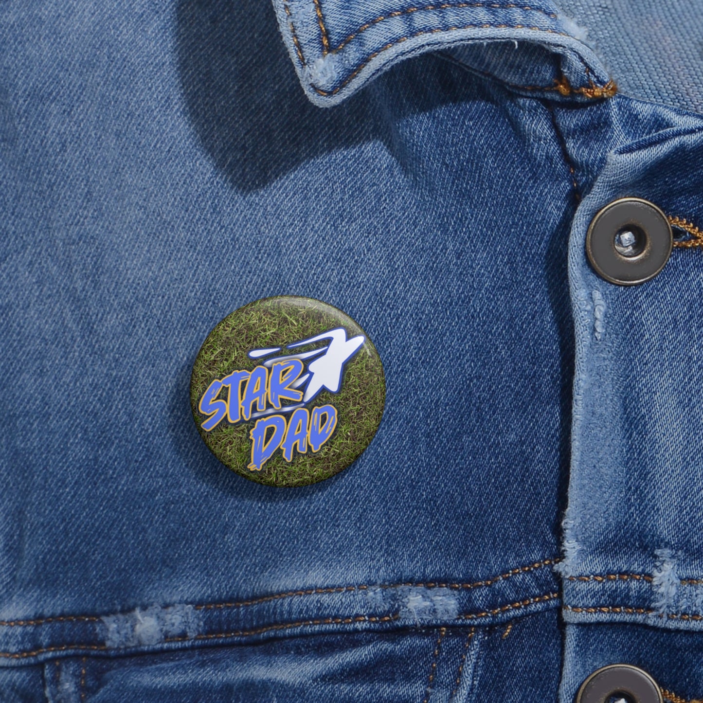 Star Dad Pin Button