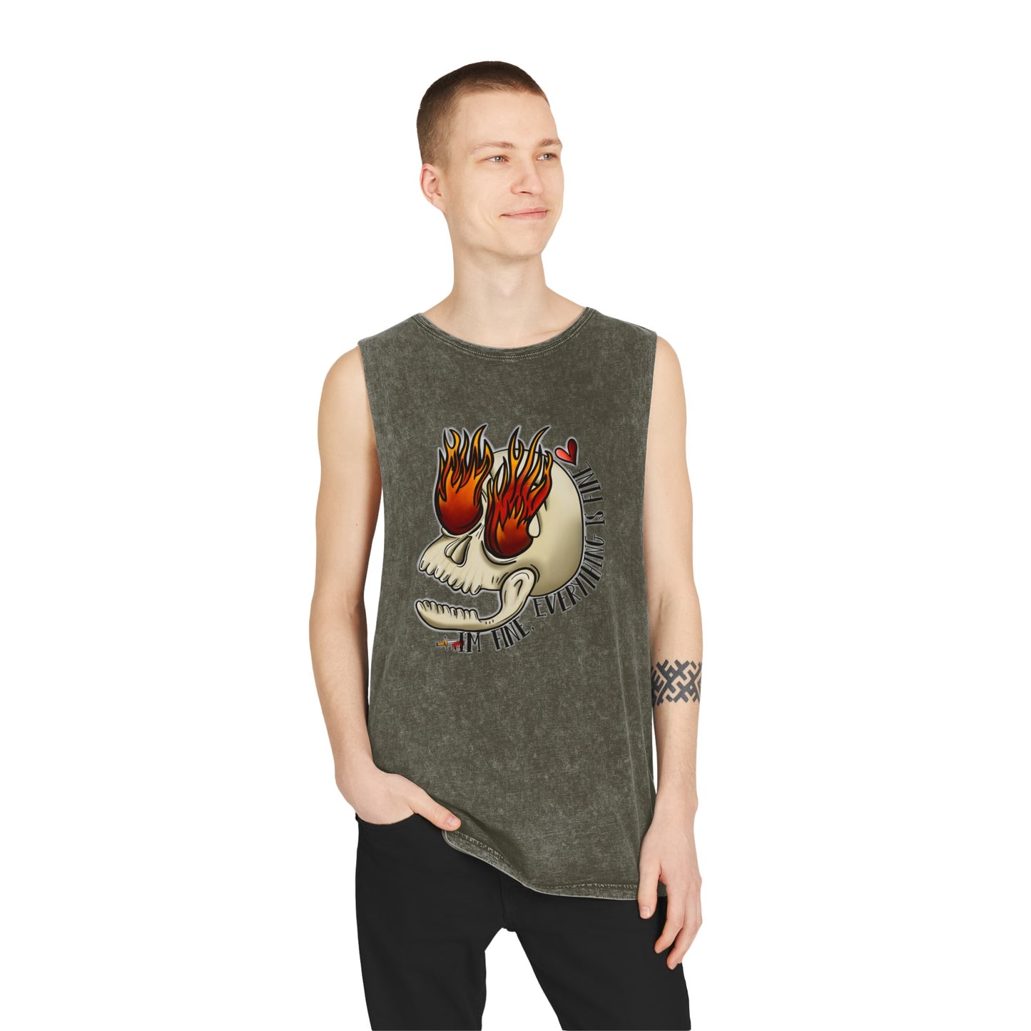 Silly Skull Stonewash Tank Top