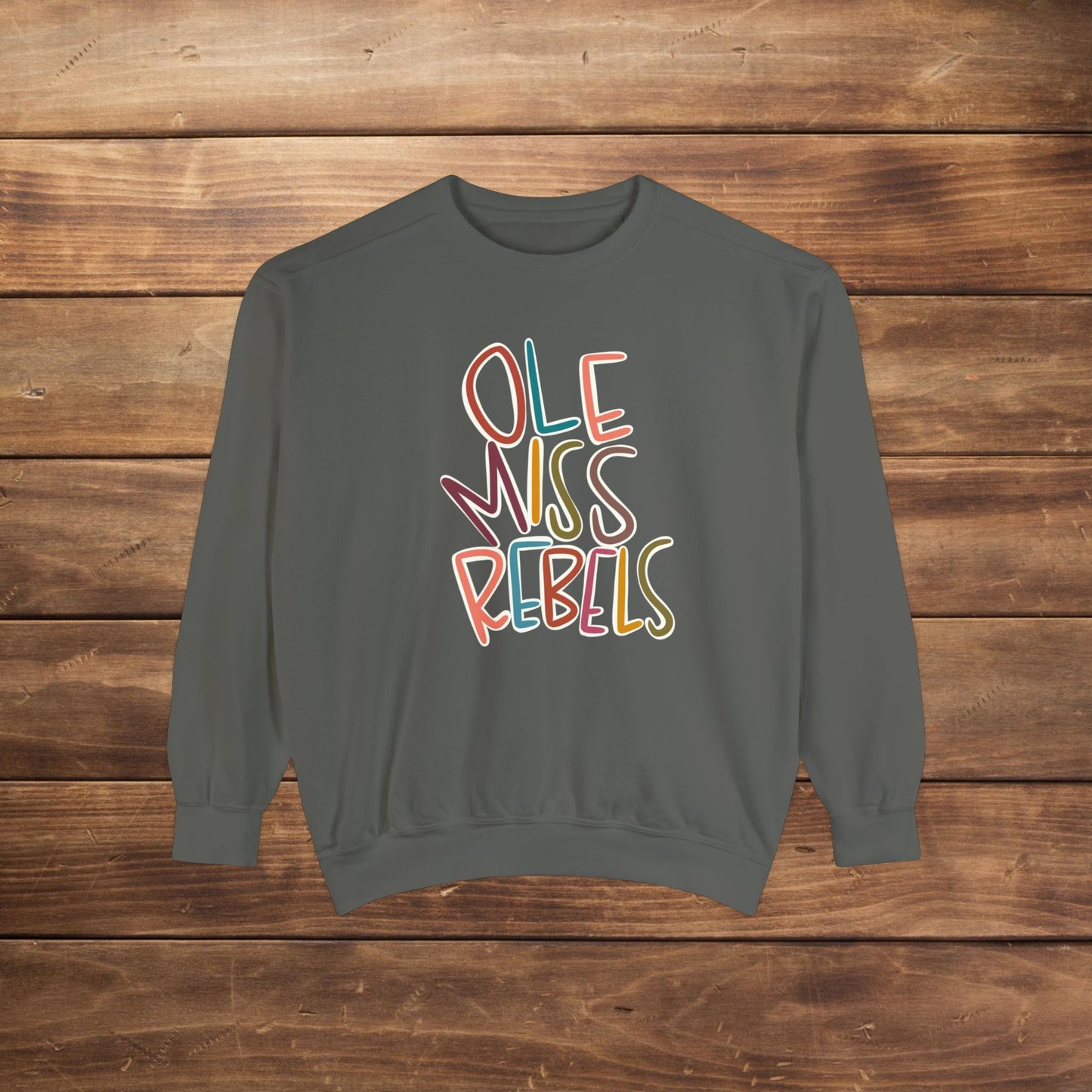 Women's Multi-Colored Ole Miss Garment-Dyed Sweatshirt