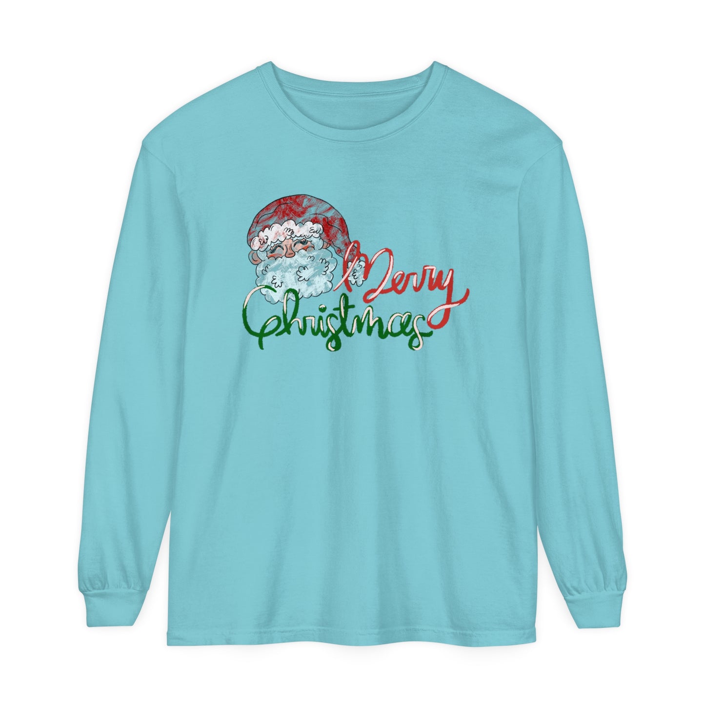 Merry Christmas Long Sleeve Comfort Colors T-Shirt