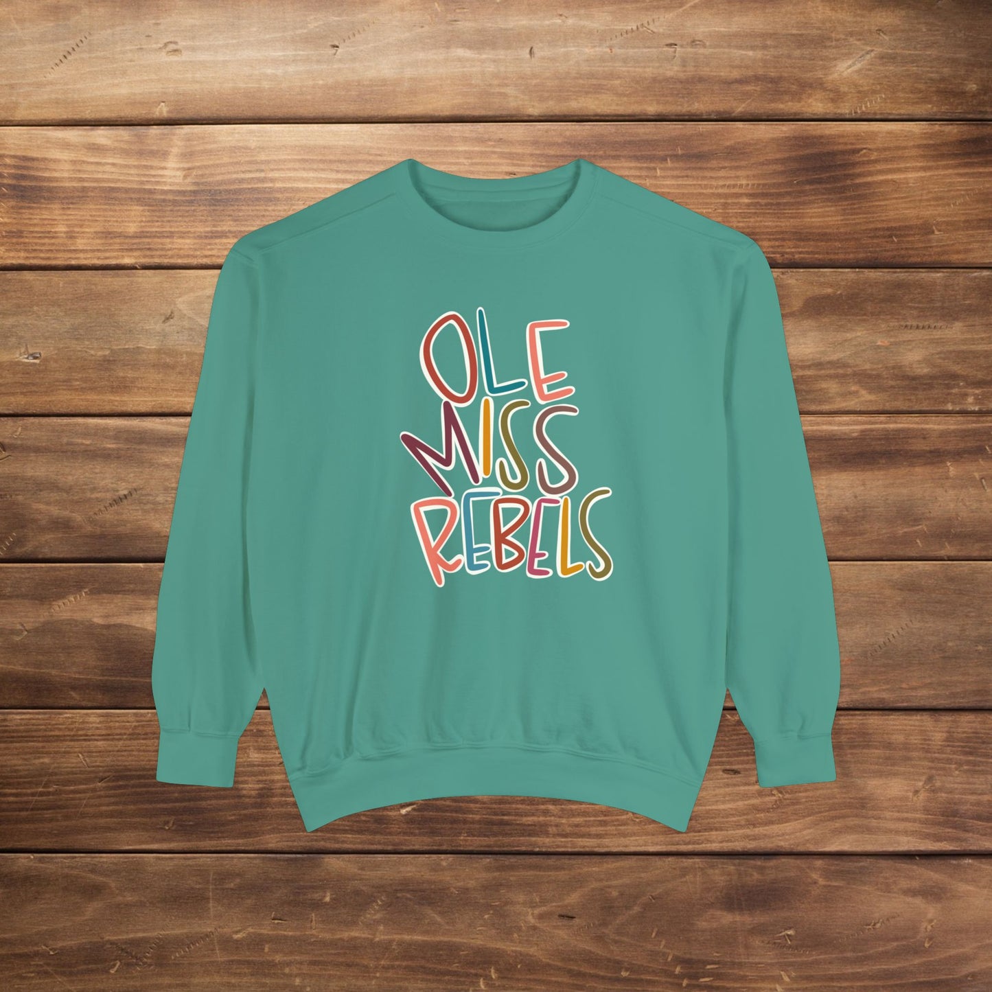 Women's Multi-Colored Ole Miss Garment-Dyed Sweatshirt