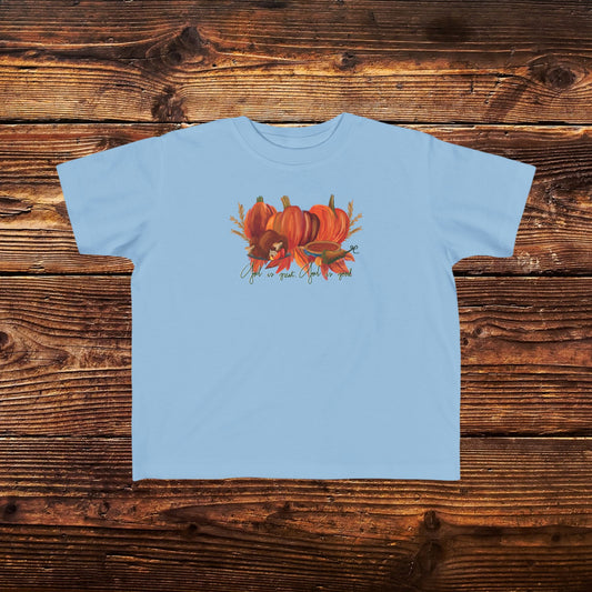 Toddlers 'God is great, God is good' Fall T-Shirt
