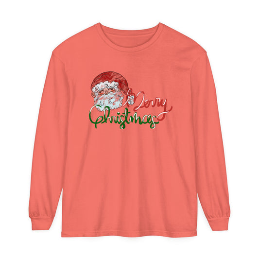 Merry Christmas Long Sleeve Comfort Colors T-Shirt