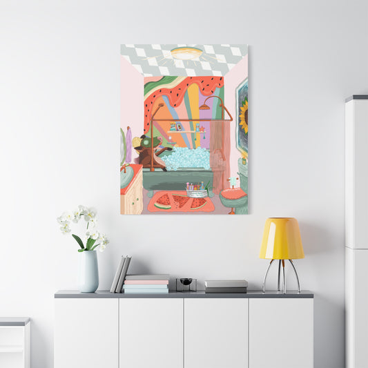 "Bubbley MOO-d" - Canvas Print Wall Art