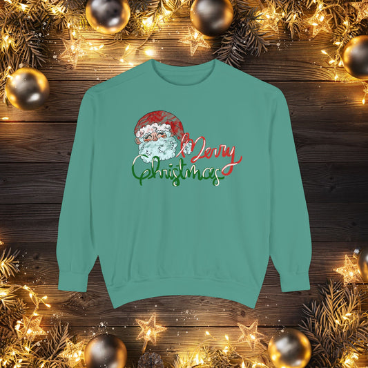 Merry Christmas Garment-Dyed Comfort Colors Sweatshirt