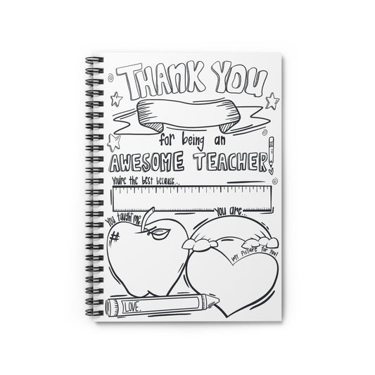 Teacher Appreciation ColorMe Spiral Notebook - Ruled Line