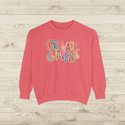 Women's Multi-Colored Grenada Chargers Garment-Dyed Sweatshirt